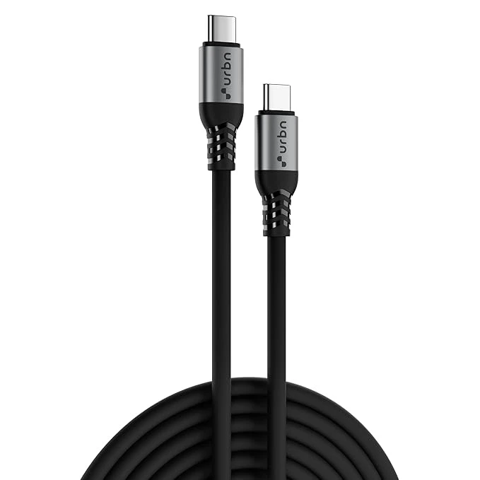 URBN Flex Cord 240W 5Amps Hyper Fast Charging Cable | Type C to C | Supports Apple Car Play & Android Auto| Super Fast Charging and Data Transfer | Silicon Coated 1.2 Meter