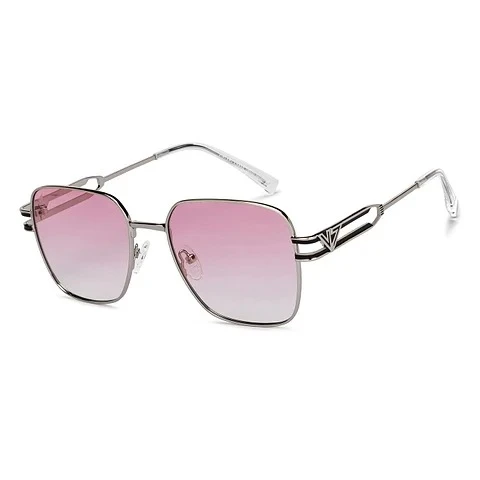 Vincent Chase Silver Rectangle Sunglasses – Wide