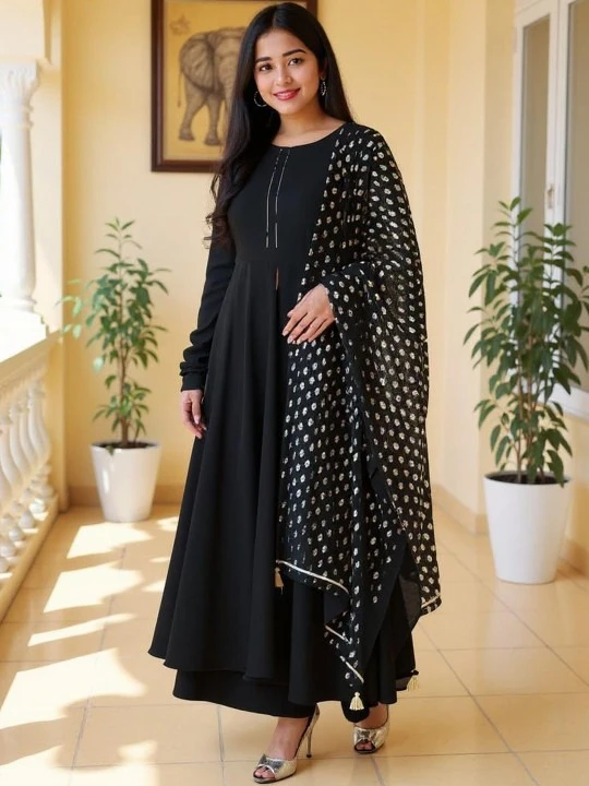 SZN Women Blue Printed V-Neck Kurti | Cotton Blend Casual & Festive Kurta for Women | Lightweight Comfortable Fit